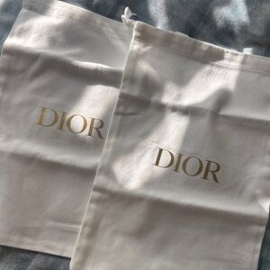 Dior Cream Bags with Gold Logo